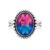 DyeandDesign Handcrafted 925 Sterling Silver Plated Oval Alexandrite Quartz Ring for Women Vintage Rope & Beaded Border with Triple Band Gemstone Statement Ring Jewelry