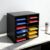 DYNAMI Black Classroom Mailbox 12 Slots,PVC Desktop Literature Organizers