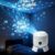 Dynamic Rotating LED Ocean Projector Light, Mini Snowflake Night Light with 360° Wave Galaxy Effect, Adjustable Brightness for Bedroom Decor, Charging Scene Projector with Snowman Scenes