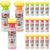 Eaasty 18 Pcs Roller Sidewalk Paint Set Washable Powdered Chalks Mix in Water Paint Rollers 3 Colors Kids Outdoor Art Toy for Driveway Sidewalk Chalkboard (Red,Green,Orange)