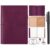 Eaasty Leather A5 Travelers Journal Notebook Cover with Inner Pockets, Card Slots and Pen Holder, Travelers Journal Inserts, PVC Folder, Binder Clip and Elastic Bands for Women Men(Dark Purple)