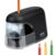 Eagle Electric Pencil Sharpener, Battery Powered Sharpener, LED Light Shinning During Sharpening, Portable, with Reusable and Replaceable Blade, Suitable for Kids, Ideal School Office Supplies (Black)
