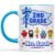 Eali88fa Personalized Grade Teacher Accent Coffee Mug with Name and Custom Grade Level, 3D Printed Effect Blue Gingham Pennant Design, Back to School Gift, 11oz 15oz