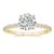EAMTI 925 Sterling Silver 1.2 CT 14K Gold Plated Round Solitaire CZ Engagement Ring Halo Promise Wedding Ring Size 12