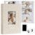 EARLY MINDS Baby Photo Album 4×6 300 Pockets with Memo Area & Hand and Footprint Kit, Linen Cover Slip-in Memory Book with Front Window, Acid-Free Keepsake for Newborn Boy Girl, First Year Moments