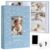 EARLY MINDS Baby Photo Album 4×6 300 Pockets with Memo Area & Hand and Footprint Kit, Linen Cover Slip-in Memory Book with Front Window, Acid-Free Keepsake for Newborn Boy Girl, First Year Moments