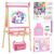 Easel for Kids Toys,Adjustable Wooden Toddler Art Easels, Girls Toys for Ages 5-7,8-13,Magnetic Dry Eraser White Board and Chalk Board with Art Supplies,Kid Easel 4 5 6 7 8 9 10 Year Old Girl Gifts