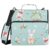 Easter Cute Rabbits Eggs Blue Zipper Binder Bag 3 Ring File Folder Document Organizer Large Zippered Binders Multi Pockets with Strap Handle for School College Office Supplies