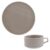 East Table MINO_works Series SET-600-02 Tableware Set, 2 Piece Set, Soup Cup & Plate L, Gray, Made in Japan