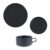 East Table SET-599-01 Mino_Works Series 3-Piece Dinnerware Set, Soup Cup & Plates, S/M, Black Mat, Made in Japan