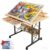 Easyego 1500 Piece Jigsaw Puzzle Table with Legs for Adults, Height Adjustable & 5 Adjustable Angles Table with Drawers, Wooden Puzzle Board with Extend Support Bar & 4 Wheels for All Ages