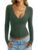 EasyGala Womens Deep V Neck Long Sleeve Shirts Sexy Slim Fitted Tops