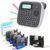 EazeID Label Maker with Tapes 5PK Bundle 12mm 0.47 Laminated Color, Gray Label Maker Waterproof-Labels, Portable D210S Labeler Machine, Wireless Labeling Machine for Jars Bottle School Supplies