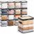 Eccliy 16 Pcs Clear Zippered Storage Bags, 18L Vinyl Organizer