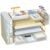 ECOLOVI Desk Organizer, 4-Tier Paper Organizer Letter Tray with File Holder, Drawer and 2 Pen Holders, Desktop File Organizer for Office Supplies, Workspace Storage, Gold