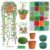 Ecoofor Green Beads Beaded Plant Kit DIY Plant Kit, Green Glass & Crystal Leaf Beads, Video Tutorials, Desk Gifts, Handmade Gifts for Plant Lovers