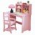 EcoSummer Kids MDF Study Desk and Chair Set with Side Bookshelf, All White Children Writing Table Storage Workstation for Reading Drawing Homework