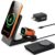 Eddibox 15W Travel Charging Station 3 in 1 for MagSafe, Fast Magnetic Wireless Charger Stand for iPhone 17 16 15 14, Foldable Phone and Watch Charging Dock for Apple Watch/AirPods (with 30W Adapter)