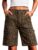 Eddoyee Bermuda Cargo Shorts for Women Casual Long Knee Length High Waisted Stretch Wide Leg Summer Relaxed Fit with Pockets(Brown Cheetah, X-Large)