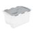 EDGUIOLV 48 Quart Clear Plastic Storage Bin With Gray Hinged Flip Lid, Stackable See-Through Container With Attached For Bedding, Sports Gear, Gardening Supplies Garage Closet Organizer