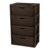 EDGUIOLV Brown Wide 4 Drawer Plastic Storage Tower With Cross-Weave Removable Bins, Tool-Free Easy Assembly Organizer Cabinet With Carry Handles & Stops For Bedroom, Closet, Office & Household