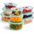 Edihome Glass Food Storage Containers, 18-Piece Set (9 Containers + 9 Lids), Airtight BPA-Free Glass Containers with Leak-Proof Lids, Microwave & Freezer Safe (9 Containers)