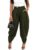 EDITCOZY Women’s Dress Pants High Waisted Baggy Trousers Army Green M