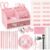 Eersida 26 in 1 Pink Desk Organizer and Accessories for Office School
