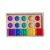 EHJRE Children Building Blocks Wooden Block Set Acrylic Insert Blocks Translucent Color Squares Stacking Toys Learning Toy with Glossy Clear Panels for