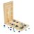 EHJRE Mancala Board Game Set Wooden Folding Tabletop Board Game with Glass Stones Classic Strategy Chess Suitable for Family Gathering Travel Outdoor, 32×9.5×1.6cm
