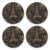 Eiffel Tower Print Drink Coasters for Coffee Table 4 Pack