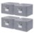 EITMOW 11 inch Woven Fabric Bins, Storage Baskets, Storage Cubes with Reinforced Handles, Organizer Bins for Closet Shelves, Foldable (4, Gray)
