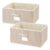 EITMOW 15.7 inch Woven Fabric Bins, Storage Baskets, Storage Cubes with Reinforced Handles, Organizer Bins for Closet Shelves, Foldable (2, Beige)