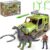 EKU Dinosaur Toys Truck with 10 Sounds, Interactive Brachiosaurus, 15ft Launch, Dino Capture Rescue Fork, Human, Christmas Birthday Gifts for Jurassic World Adventure Set Role Play Boys Girls 3+