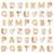 Elecrelive 50Pcs Burlywood Marbled Large Hole Alphabet Letter Beads