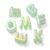 Elecrelive 90-100Pcs Iridescent Green Chunky Letter Beads Big Alphabet