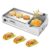 Electric Griddles Indoor Cooking with Deep Fryer, Commercial Electric Griddle Flat Top Grill with Seasoning Rack