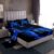 Electric Guitar Bed Sheet Set Twin Size,Rock Music Theme Guitar Musical Notes Sheet Set,Neon Blue Glowing Modern Artistic Bedding Set with 1 Flat & 1 Fitted Sheet with 1 Pillow Sham