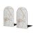 Elegant White Marble Glitter Bookends – Heavy Duty Wooden Book Holders Decorative Book Stoppers for Home Office Library School Stylish Shelf (13x8cm)