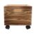 ELEOUTI Wooden Storage Box with Wheels Coffee Square Organizer for Books