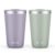 Ello 16oz Stainless Steel Stacking Cups with Lids, 2 Pack, Soft Plum/Sage