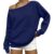 Elneeya Womens Off Shoulder Sweatshirt Waffle Knit Loose Dolman Sleeve Top