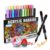 ELVARON 24 Colors Brush Tip Acrylic Paint Markers for Rock, Glass & Canvas