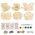 Elyebxj 24Pcs Spring Crafts for Kids, Unfinished Wood Painting Kit with Paints, Stickers, Bells & Pom Poms