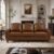 Elyveont 81.5″ Brown Classic 3 Seater Faux Leather Sofas Couches for Men
