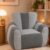 Elyveont Beanbag Chair with Color-Block Heart-Shaped Backrest, Gray
