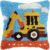 Engineer Truck Latch Hook Kits for Beginners DIY Hooking Pillow Kit Pre-Printed Pillowcase Pre-Cut Yarn DIY Pillow Cover Hand Craft Crochet for Sofa Decoration 17×17 inch(122)