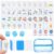 Entallor 166 American Mahjong Tile Set, 1.2″ Mini Blue 3D Engraved Melamine Mahjong Tiles with Storage Bag & Dice, Travel Game for Adults, Friend & Family Game Night, Gifts for Mah-jongg Lovers