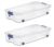 ENUILSZ 66 Quart Latching Underbed Wheeled Storage Bin, 2 pack, Clear Plastic Storage Container with Latch Lid, Blue, stackable for toys, food, seasonal items in closet, garage, or pantry