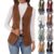 eoeioa Corduroy Brown Vest Women Trendy Casual Sleeveless Blouses for Women